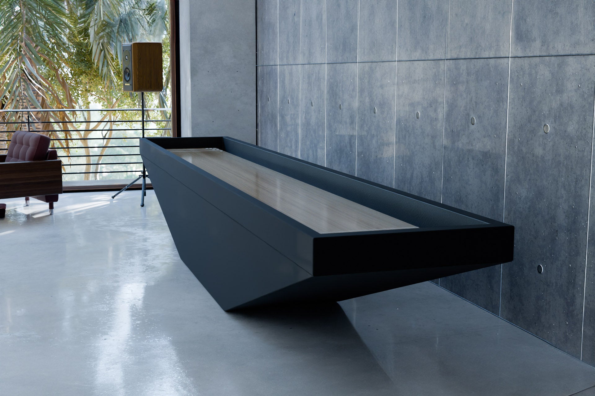 Modern Metal Shuffleboard Painted in Black