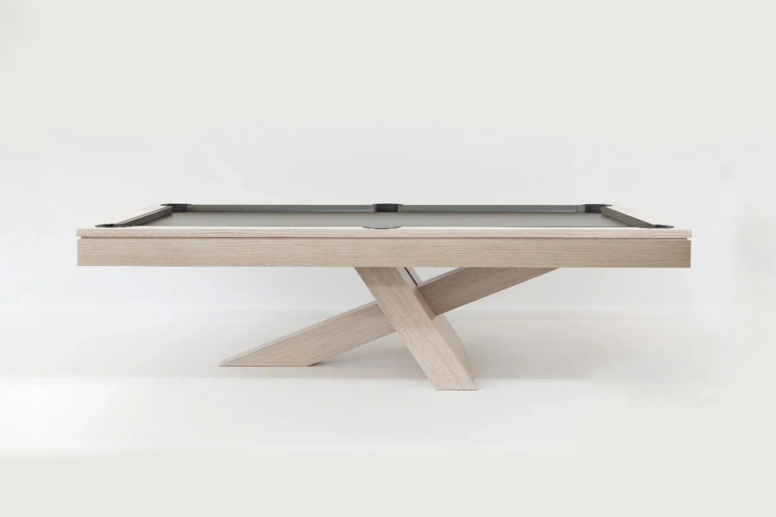 Modern Geometric X-Base Pool Table | Architectural Wood Series