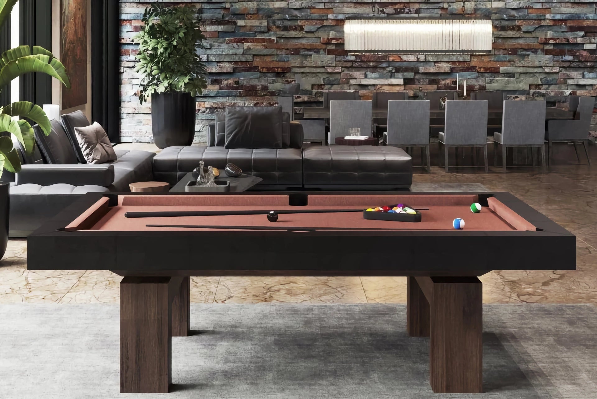 Arock Leather Pool Table