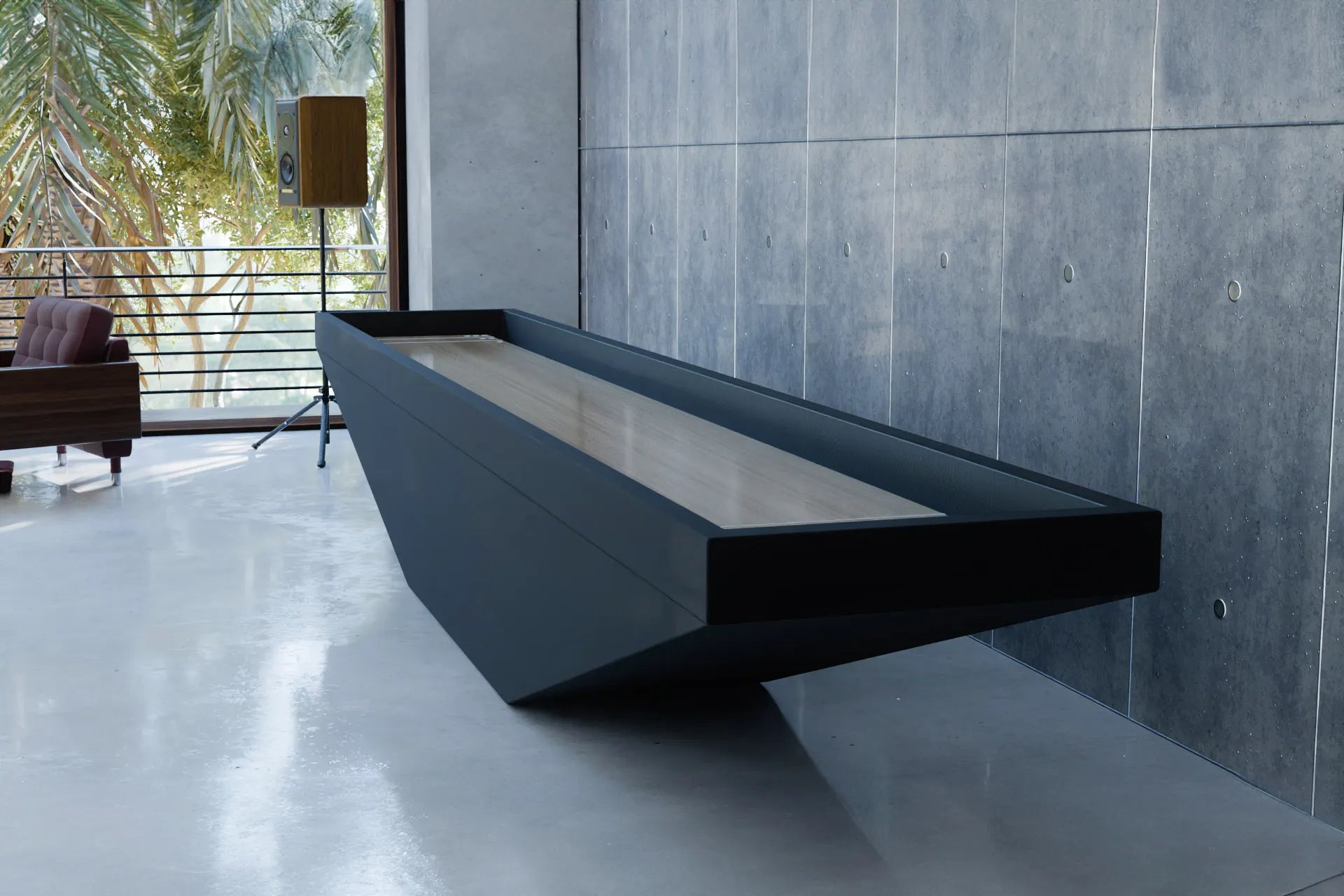 Black Label Billiards Sonoma Modern Metal Shuffleboard Table Painted Black