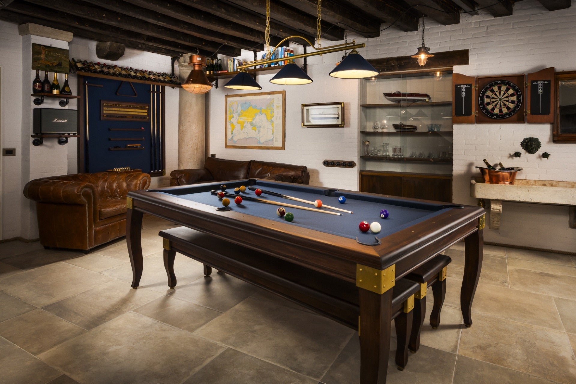 Cabriole Pool Table